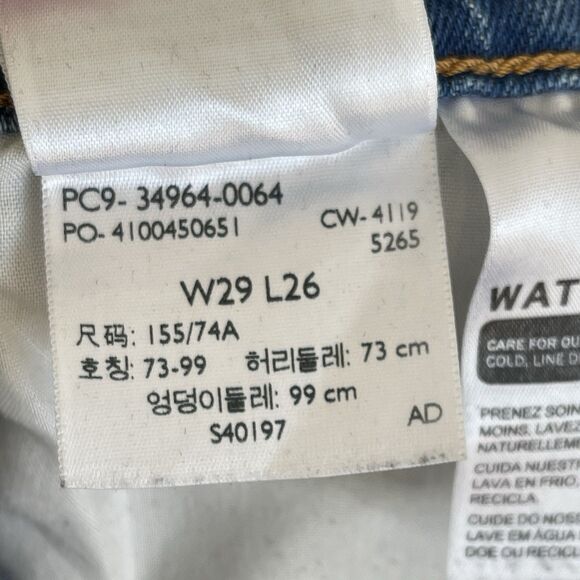 Levis Wedgie Straight Jeans Blue Women 29 Button Fly Hight Rise Stretch - Picture 11 of 14